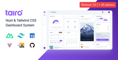 Tairo - Multipurpose Nuxt Tailwind CSS Dashboard System