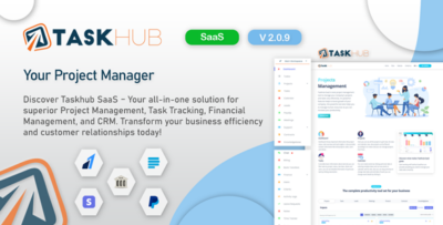 Taskhub SaaS - Project Management Tool, Finance & CRM Tool