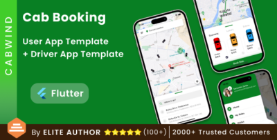 Taxi App Cab Booking App Rider App + Driver App Template Flutter CabWind