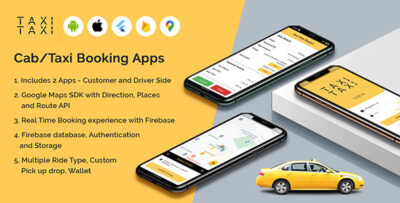 Taxi Taxi – Flutter CabTaxi Booking Apps