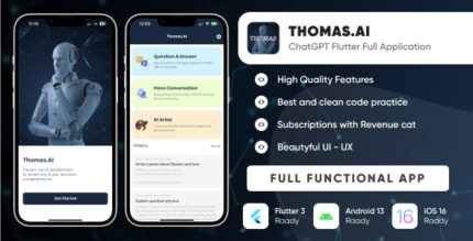 Thomas.AI ChatGPT by OpenAI Flutter full application for android & iOS