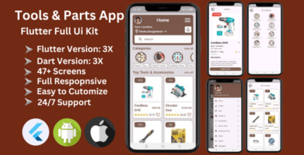 ToolBox Pro - Online Tools & Parts Finder App in Full App Flutter Mobile Template Flutter 3.x (An