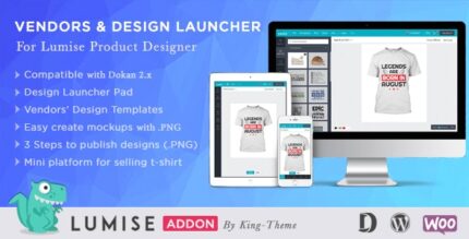 Vendors & Design Launcher Addon for LUMISE Product Designer