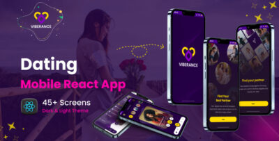 Viberance - Dating Mobile App React Native Template