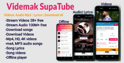 Videmak SupaTube All in one; Videos, Audio, Lyrics, Stream and Download