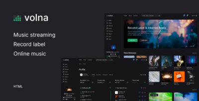 Volna - Record label & Music streaming HTML Template