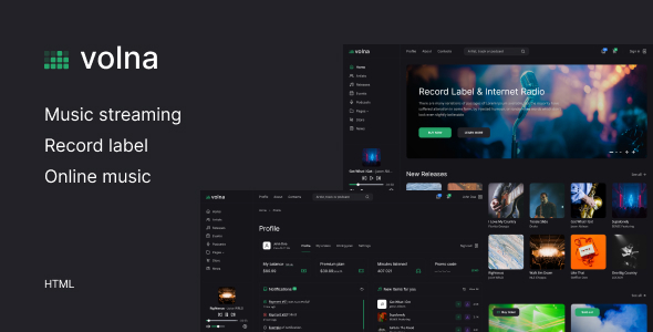 Volna - Record label & Music streaming HTML Template Volna - Record label & Music streaming HTML Template