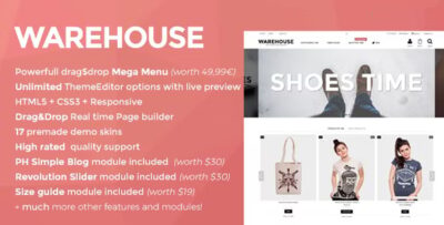 Warehouse - Prestashop theme with elementor