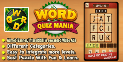 Word Puzzle Mania + Best Word Trivia Puzzle Game + Ready For Publish