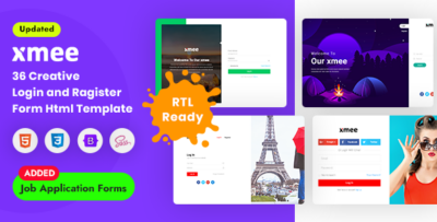 Xmee Login and Register Form Html Templates