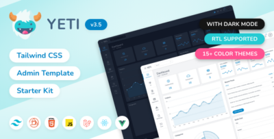 Yeti - Tailwind CSS - HTML, Laravel, React & Vue.js Admin Template