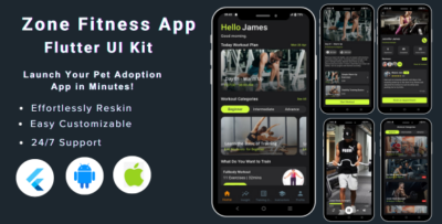 Zone Fitness Flutter App UI Kit