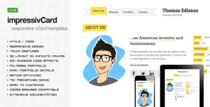 impressivCard - Responsive vCard HTML Template