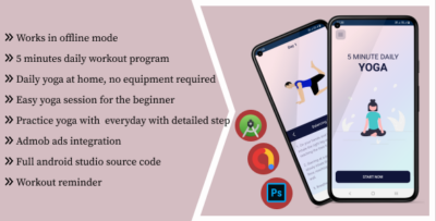 5 Minutes Daily Yoga Workout - Android Full Application with Admob GDPR