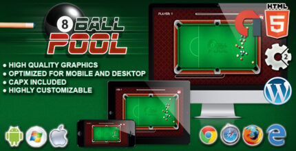 8 Ball Pool - HTML5 Construct 2 Game