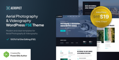 Aeropict - Drone Aerial Photography & Videography FSE WordPress Theme