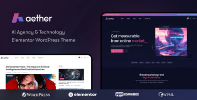 Aether - AI Agency & Technology WordPress Theme