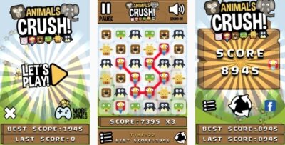 Animals Crush Match3 - HTML5 Game + Android + AdMob (Construct 3 Construct 2 Capx)