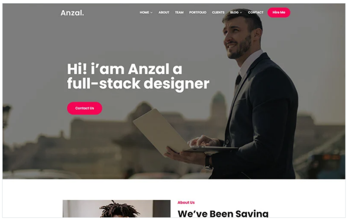 Anzal - Personal Portfolio WordPress Theme