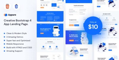 Appure - Sass & Mobile Application HTML5 Landing Page