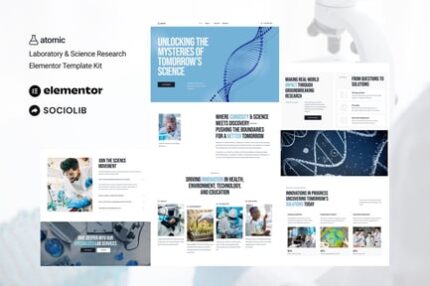 Atomic - Laboratory & Science Research Elementor Template Kit