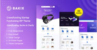 Bakix - Crowdfunding Startup and Fundraising WordPress Theme