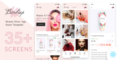 BeShop - Beauty Store & eCommerce React Mobile App PWA