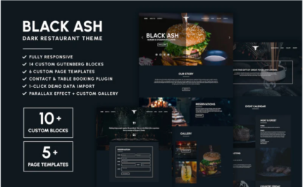 Black Ash - Dark Restaurant WordPress Theme