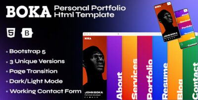 Boka - personal portfolio html template