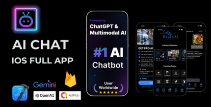 BrainAI - AI Chat Powered by OpenAI (ChatGPT), GPT4o & Google AI IOS Native SwiftUI Source Code