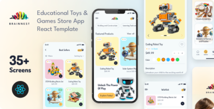 BrainNest - Educational Toys & Games Store React Mobile App PWA