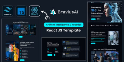 BraviusAI - AI & Robotics Tailwind React JS Template