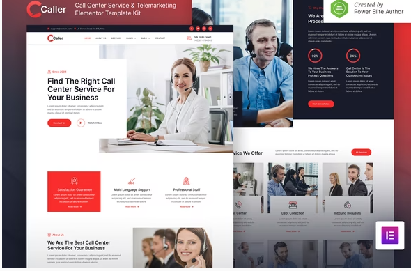Callerr - Call Center Service & Telemarketing Elementor Template Kit Callerr - Call Center Service & Telemarketing Elementor Template Kit