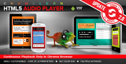 Chameleon HTML5 Audio Player WithWithout Playlist