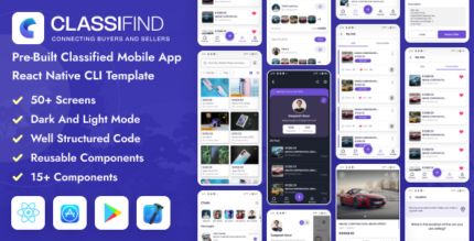 Classifind - React Native CLI Classified Mobile App Template
