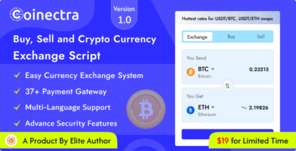 Coinectra - Buy, Sell and Crypto Currency Exchange Script