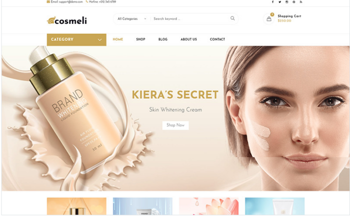 Cosmeli - Cosmetics & Beauty for WordPress WooCommerce Theme