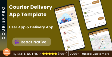 Courier Delivery React Native App Template 2 Apps User App + Delivery App CourierPro