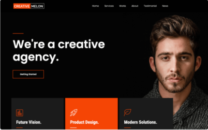 Creative Melon-One Page Creative Agency WordPress Theme