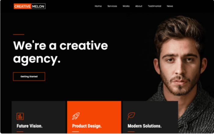 Creative Melon-One Page Creative Agency WordPress Theme