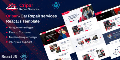 Cripar - Car Repair Services ReactJs Template