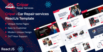 Cripar – Car Repair Services ReactJs Template