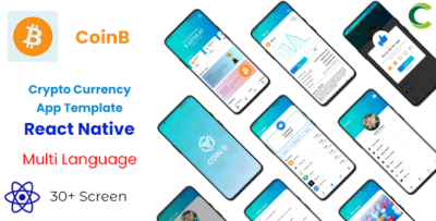 Crypto Currency Trading Android App Template + iOS App Template React Native CoinB