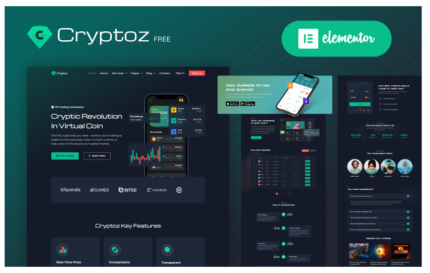 Cryptoz Free - Cryptocurrency WordPress Theme Elementor