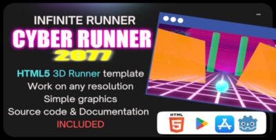 Cyber Runner 2077 - HTML5 Infinite Runner 3D Game