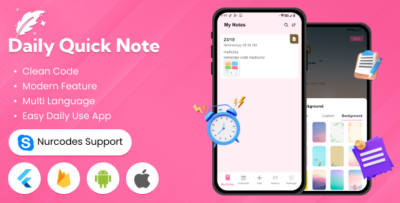 Daily Quick Note - Android - iOS - Flutter Full Application