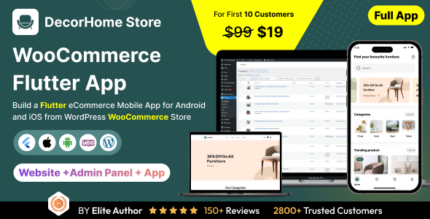 DecorHome App - Online Furniture Selling in Flutter 3.x (Android, iOS) with WooCommerce Full App