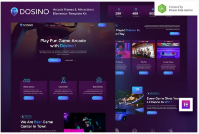 Dosino - Arcade Games & Attractions Elementor Template Kit