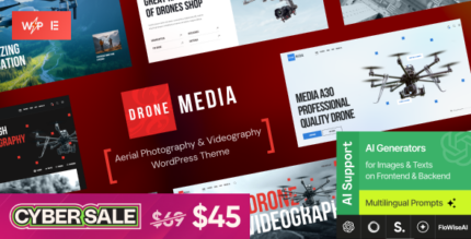 Drone Media Aerial Photography & Videography WordPress Theme + Elementor