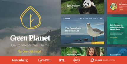 Ecology & Environment WordPress Theme - Green Planet